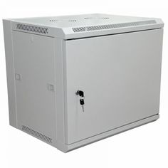 Шкаф настенный 19", 6U Rexant 04-2210 600×450×370 мм (ШxГxВ) - передняя дверь металл, боковые стенки съемные (разобранный), RAL 7035