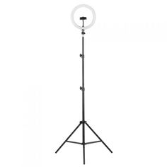 Светильник напольный Camelion KD-810F С02 светодиодный, кольцевой, с держателем смартфона, 10Вт, 5В, 500лм, 3500К-6000К, чёрный, трипод