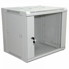 Шкаф настенный 19", 6U Rexant 04-2220 600×600×370 мм (ШxГxВ) - передняя дверь стекло, боковые стенки съемные (разобранный), RAL 7035