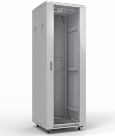 Шкаф напольный 19", 42U Rexant 04-2306 Standart 600х800 мм, передняя дверь стекло, задняя дверь металл, RAL 7035 (состоит из 2 частей)