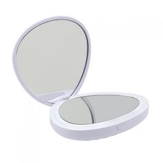 Зеркало для макияжа Camelion M147-SL C01 двойное, с LED подсветкой, складное, увел. 1х / 5х, дневн. свет, 2хCR2032, белый