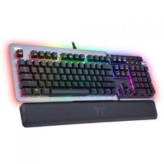 Клавиатура Thermaltake ARGENT K5 RGB Cherry MX Silver, USB, 1.8м, серебристая