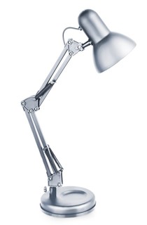 Светильник настольный Camelion KD-313 С03 под лампу накаливания, макс. мощ. 40Вт, ~230В, E27, серебро, на подставке