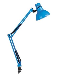 Светильник настольный Camelion KD-312 С06 под лампу накаливания, макс. мощ. 40Вт, ~230В, E27, синий, со струбциной