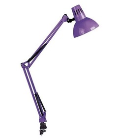 Светильник настольный Camelion KD-312 С12 под лампу накаливания, макс. мощ. 40Вт, ~230В, E27, фиолетовый, со струбциной