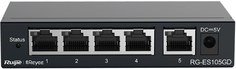 Коммутатор неуправляемый RUIJIE NETWORKS RG-ES105GD 5-Port Gigabit unmanaged Switch, 5 Gigabit RJ45 Ports, Steel Case