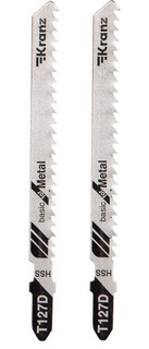 Пилка KRANZ KR-92-0318 для электролобзика по мягкому металлу T127D 100 мм 8 зубьев на дюйм 4-20 мм (2 шт./уп.)
