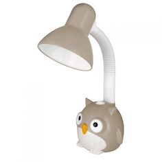 Светильник настольный Camelion KD-380 С09 под лампу накаливания, макс. мощ. 40Вт, ~230В, E27, SMART "Сова" серый