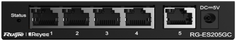Коммутатор управляемый RUIJIE NETWORKS RG-ES205GC 5-Port Gigabit Smart Switch, 5 Gigabit RJ45 Ports, Desktop Steel Case