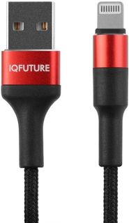Кабель интерфейсный IQFuture IQ-UL2A USB/Lightning, 2A, 1.2 м, чёрный