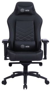 Кресло Cactus CS-CHR-0112BL игровое, черный эко.кожа металл