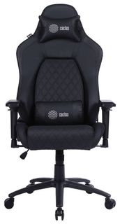 Кресло Cactus CS-CHR-130 игровое, черный эко.кожа металл