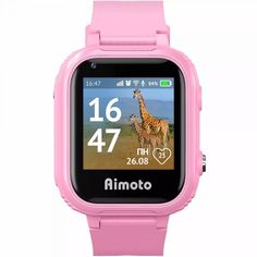 Часы Aimoto Pro 4G 8100804 детские, 1.4", 240х240 пикс, GPS, камера 0,3Mpix, розовые
