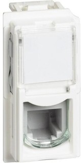 Розетка BTicino KW4258RJ11 LIVING NOW телефонная RJ11, 1 модуль, цвет белый