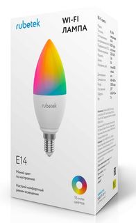 Лампа светодиодная Rubetek RL-3104 RGB и белый, c WiFi, 5Вт, 220-240В, Е14