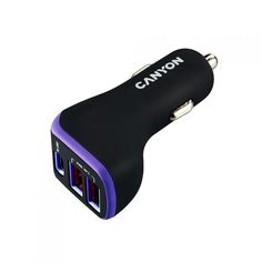 Зарядное устройство автомобильное Canyon С-08 CNE-CCA08PU 2*USB, 2.4A, Type-C PD 18W, Smart IC, black/purple