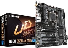 Материнская плата ATX GIGABYTE B660 DS3H AX DDR4 (LGA1700, B660, 4*DDR4(5333), 4*SATA 6G RAID, 2*M.2, 5*PCIE, 7.1CH, Glan, WiFi, BT, USB Type-C, USB 3
