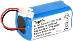 Аккумулятор TopOn TOP-ILife-14.8 для робота-пылесоса Chuwi iLife A4, A4S, A6, A8, V7, V7s, W400. 14.8V 2.6Ah (Li-Ion) PN: CS-ECR131VX