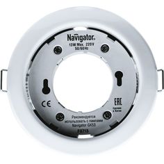 Светильник Navigator NGX-R1-001-GX53 круг, IP20, 230В, GX53, 106х23мм, белый, термокольцо в комплекте (71277)