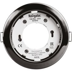 Светильник Navigator NGX-R1-005-GX53 круг, IP20, 230В, GX53, 106х23мм, черный хром, термокольцо в комплекте (71281)
