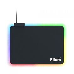 Коврик игровой для мыши Filum FL-MPL-M-GAME, черный, подсветка, оверлок, размер “M”- 350*250*4 мм, ткань+резина.