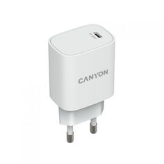 Зарядное устройство сетевое Canyon H20-02 CNE-CHA20W02 PD 20Вт, USB-C, защита от КЗ, сверхтока, перегрева, перегрузки, белый