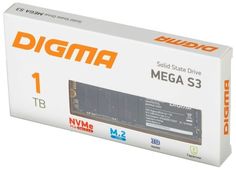 Накопитель SSD M.2 2280 Digma MEGA S3 DGSM3001TS33T 1TB, 3D NAND TLC, 2080 МБ/с/1700 МБ/с, PCI-E x4, NVMe, rtl