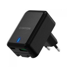 Зарядное устройство сетевое Canyon H-20T CNS-CHA20B PD 20Вт/QC3.0 18Вт USB-C/USB-A, черный