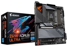 Материнская плата ATX GIGABYTE Z690 AORUS ULTRA (LGA1700, Z690, 4*DDR5(6200), 6*SATA 6G RAID, 4*M.2, 3*PCIE, 7.1CH, 2.5Glan, WiFi, BT, 8*USB 3.2, USB