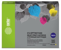 Картридж Cactus CS-EPT907440 T9074 желтый (120мл) для Epson WorkForce WF-6090DW/WF-6590DWF