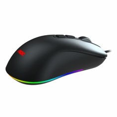 Мышь AOC GM300B черная, игровая, 7 кн, подствектка RGB, USB 1.8м