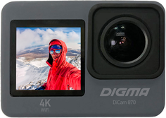 Экшн-камера Digma DiCam 870 DC870 4K, WiFi, серая