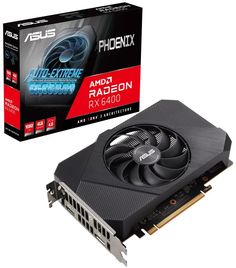 Видеокарта PCI-E ASUS Radeon RX 6400 Phoenix (PH-RX6400-4G) 4GB GDDR6 64bit 6nm 1923/16000MHz HDMI/DP