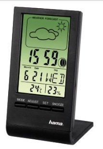 Термометр HAMA TH-100 гигрометр, часы, фазы луны, прогноз погоды, черный