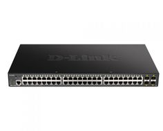 Коммутатор D-link DGS-1250-52XMP/A1A 48x10/100/1000Base-T PoE (370Вт), 4x10GBase-X SFP+, L2, 19”