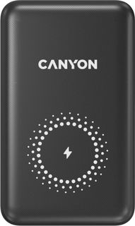 Аккумулятор внешний портативный Canyon PB-1001 беспроводной, магнитный, 10000mAh, 2*USB-C/Lightning, 2*USB-A/USB-C PD, grey