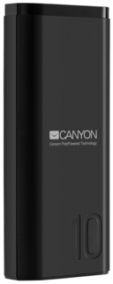 Аккумулятор внешний универсальный Canyon PB-103 CNE-CPB010B 10000mAh, 5V/2A, 5V/2.1A, black