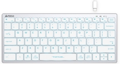 Клавиатура A4Tech Fstyler FX61 белый/синий USB slim Multimedia LED (1787688)