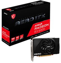 Видеокарта PCI-E MSI Radeon RX 6400 (RX 6400 AERO ITX 4G) 4GB GDDR6 64bit 6nm 1923/16000MHz HDMI/DP RTL