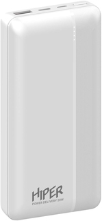 Аккумулятор внешний HIPER MX PRO 20000 WHITE 20000mAh, 3A, QC, PD, 2*USB, белый