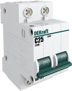 Автоматический выключатель DEKraft 11029DEK ВА-101 - 3P, тип хар-ки B, 10 А, 400 В AC, 4.5кА