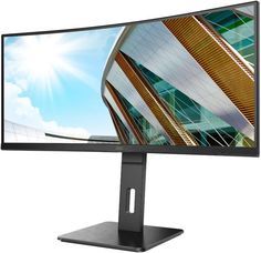 Монитор 34" AOC CU34P2C 3440x1440, 100Hz, VA, 1 ms, 178°/178°, 300 кд/м2, 50M:1, pivot, изогнутый, black