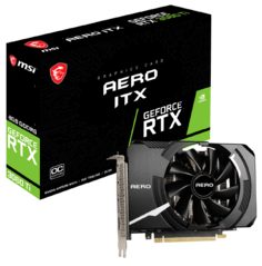 Видеокарта PCI-E MSI GeForce RTX 3060 Ti AERO ITX OC (RTX 3060 TI AERO ITX 8G OC LHR) 8GB GDDR6 256bit 8nm 1410/14000MHz HDMI/3*DP Ret