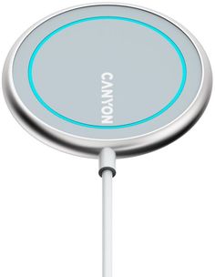 Зарядное устройство беспроводное Canyon WS-100 CNS-WCS100 15W/10W/7.5W/5W, Type-С cable 1.5m, silver