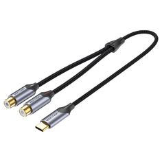 Кабель интерфейсный Vention BGVHF USB Type C M/2RCA F - 1м