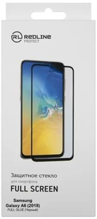 Защитное стекло Red Line УТ000015988 для Samsung Galaxy A6 (2018), tempered glass FULL GLUE, чёрная рамка