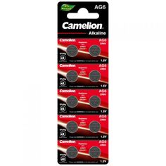 Батарейка Camelion AG6-BP10(0%Hg) Mercury Free LR921/AG6, 1,5 В, 25 мА.ч, 10 шт в упаковке (12814)