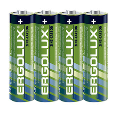 Батарейка Ergolux R6SR4 R6P/AA, 1,5 В, 1200 мА.ч, 4 шт в упаковке (12441)
