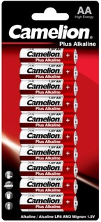 Батарейка Camelion LR6-BP10 Alkaline LR6/AA, 1,5 В, 2700 мА.ч, 10 шт в упаковке (14854)