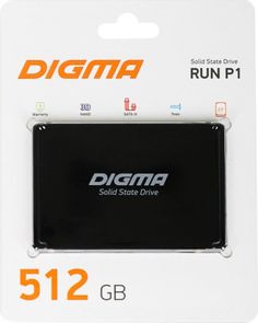 Накопитель SSD 2.5 Digma DGSR2512GP13T Run P1 512GB SATA 6Gb/s 3D TLC 500/400MB/s MTBF 2M TBW 250